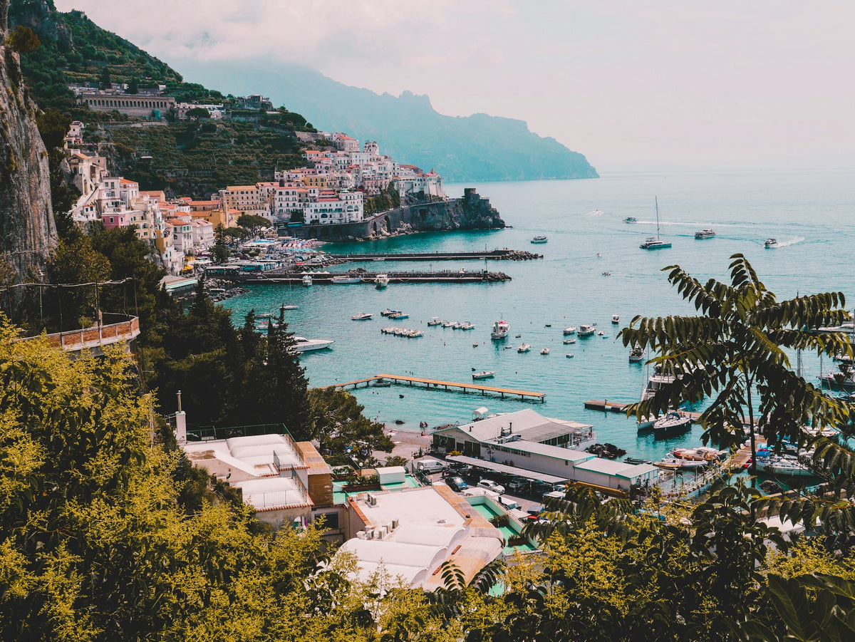 Coastal village houses above the sea