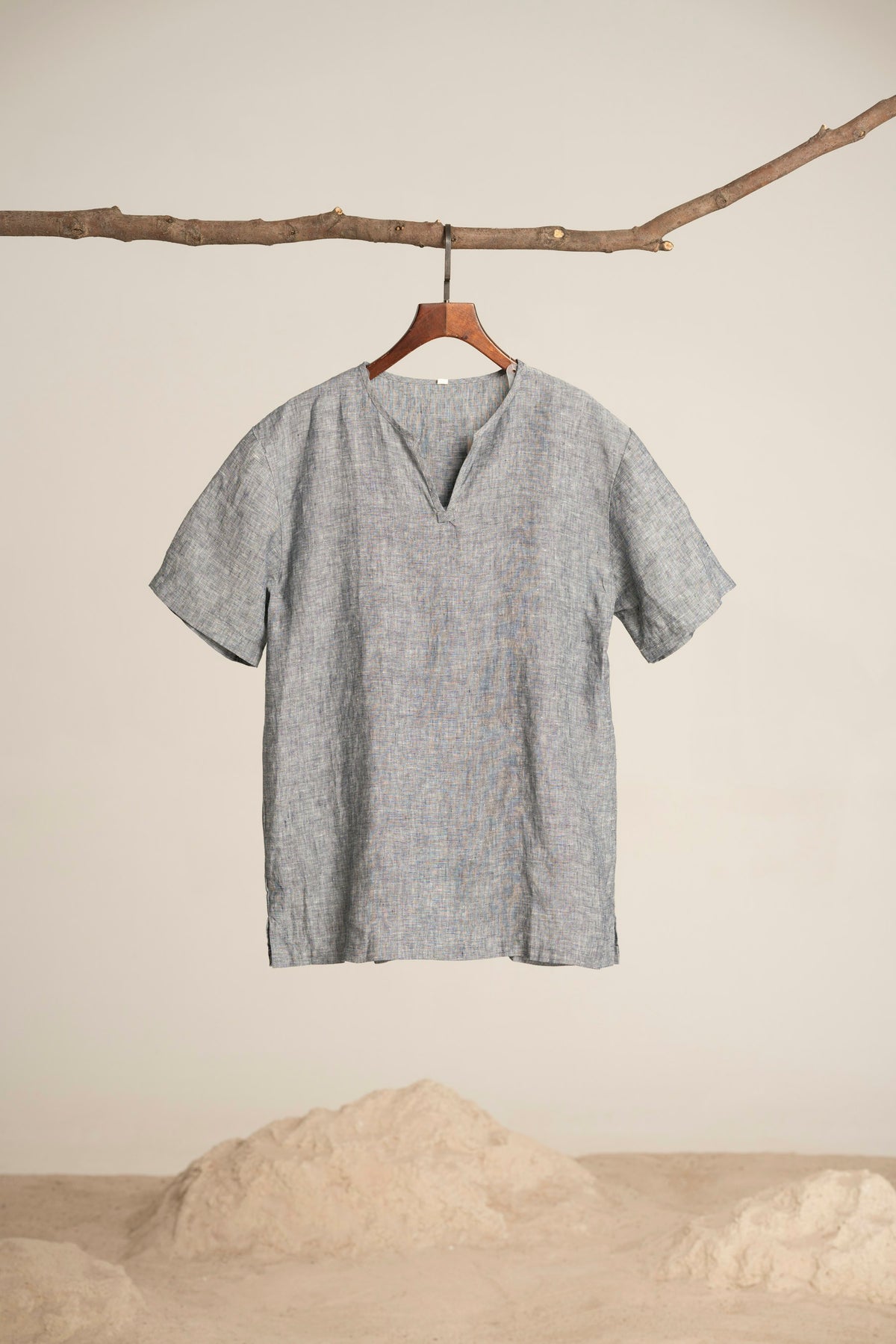 Plain white tee on a line