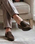 Suede Loafer, Black Sole